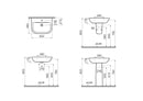 Vitra Zentrum 600mm Washbasin With Pedestal 1 Tap Hole 7276L003-0001 + 6408L003-0156