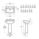Armitage Shanks Royalex 560mm Traditional Basin With Pedestal 2 Tap Holes S217001 + S295501
