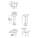Ideal Standard i.Life B 500mm 1 Tap Hole Washbasin With Semi Pedestal  - White E256201 + E261501