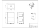 Anas Muro PLUS 2 Drawer Freestanding 500x800x335mm With Basin Unit Dust Grey MUROPLUS-2DRW500FS-GREY + BASIN-515-365-CER