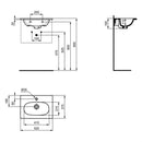 Ideal Standard Retail Tesi 500mm Short Projection Wall Hung Basin 1 Tap Hole - White T351101