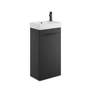 Anas Esme 450 Compact Freestanding Cloakroom Unit With Basin & Handle Black ESME-450UNIT-BLACK + BASIN007 + HANDLE022