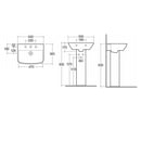 RAK Ceramics Summit 385mm Pedestal Basin 1 Tap Hole SUM50BAS1 + S600PED