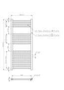 Square Rail 500mm x 1200mm Chrome SQR512C