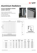 Aluminium Vertical Radiator TORONTO 1775x490mm BRONZE ALRAD-1-1809-BZ