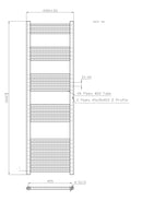 22mm Straight Towel Rail 500x1600mm Black STR516B