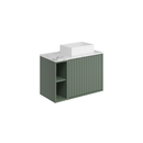 Anas Michelle 800mm Fluted Vanity Unit With Side Storage & Worktop & Basin Reed Green