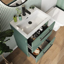 Anas Muro PLUS 2 Drawer Freestanding 500x800x335mm With Basin Unit Reed Green MUROPLUS-2DRW500FS-GREEN + BASIN-515-365-CER