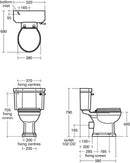Ideal Standard Waverley 650mm Close Coupled Pan Toilet Seat and Cover U470801 + U470901 + U011801