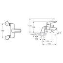 Vitra Solid S Bath Mixer with Elbow and Handshower - Chrome A42498VUK
