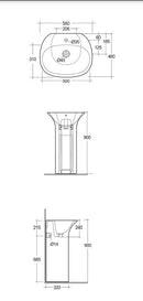 RAK Ceramics Sensation 550mm Floor Standing Basin 1 Tap Hole SENFS5501AWHA