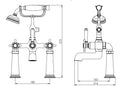Tavistock Ashmore Pillar 2 Tap Hole Deck Mounted Bath Shower Mixer - Chrome TAM42