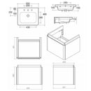 RAK-Resort 550 Single Drawer With Basin Unit in Matt Grey  RAKRSTWBU55603 + RST50BAS1