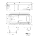 Essential Newham 1700x750mm Straight Shower Bath - White EB551