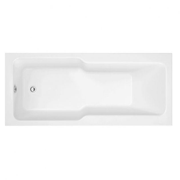 Essential Newham 1700x750mm Straight Shower Bath - White EB551