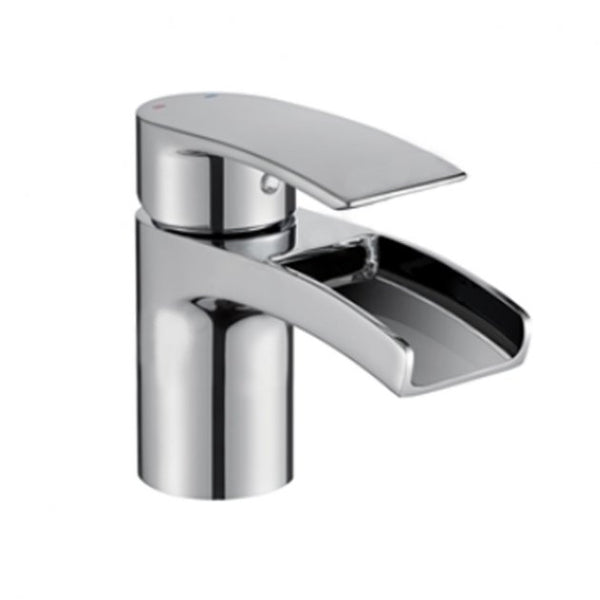 Essential Tambo Waterfall Mini Mono Basin Mixer With Click Waste 1 Tap Hole Chrome ET1201