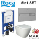 ROCA 0.82M CONCEALED CISTERN WC FRAME RAK RESORT RIMLESS WALL HUNG TOILET PAN