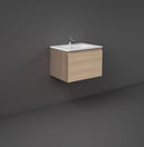RAK Ceramics Joy Uno Wall Hung 1 Drawer Vanity With Basin 600mm Scandinavian Oak UNOWH060SOK + JOYDI06101WH