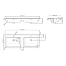Anas Bella 1196x800x447mm Floorstanding Unit With Basin BELLA-1200FLOORCAB-MATTGREY + BELLA-1200BASIN