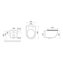 Luxury Rimless Wall Hung Toilet Pan Matt Black Slim Soft Close Seat
