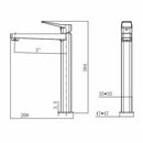 RAK Ceramics Petit Square Tall Basin Mixer (Chrome) RAKPES3003C