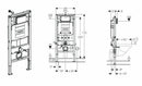 GEBERIT DUOFIX UP320 WC FRAME RIMLESS WALL HUNG TOILET PAN WITH SOFT CLOSE SEAT