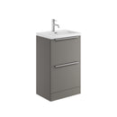 Anas Muro PLUS 2 Drawer Freestanding 500x800x335mm With Basin Unit Dust Grey MUROPLUS-2DRW500FS-GREY + BASIN-515-365-CER