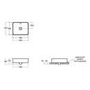 Ideal Standard Retail Strada II 500mm On Countertop Basin 0 Tap Hole & Clicker Waste - White E237501