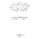 RAK Ceramics Joy 1210mm In-Countertop Basin 2 Tap Holes JOYDI12102WH