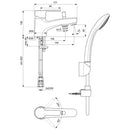 Ideal Standard Calista Single Lever 1 Tap Hole Bath Shower Mixer - Chrome B1958AA