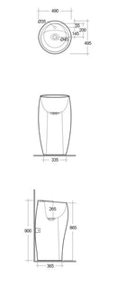 RAK Ceramics Cloud 490mm Floor Standing Basin 1 Tap Hole CLOFS5001AWHA