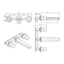 RAK Ceramics Petit Round Wall Mounted 3 Hole Basin Mixer (Chrome) RAKPER3010C