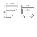 Bathroom Sink Basin 450mm Kartell Kameo With Semi Pedestal