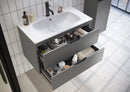 Anas Aubrey 800x500x440mm Wall Mounted Vanity With Basin & Handle Davos Oak AUBREY-800-VANITY-OAK + BASIN006 + AUBREY-HANDLE-BRBRASS