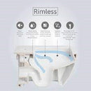 Rimless Wall Hung Pan Rak Resort Seat Wc Frame Brushed Brass Flush Plate RSTWHPAN
