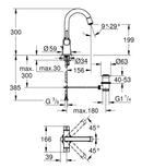 Grohe Grandera Two Handled Basin Mixer Tap 1/2 L-SIZE 21107000
