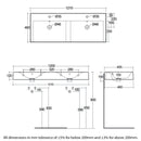 RAK Ceramics Des 1210mm Wall Hung Double Basin 2 Tap Holes DESWB12101AWHA