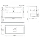RAK Ceramics Joy Wall Hung Vanity With Basin 1000mm Moka Walnut JOYWH100MOK + JOYDI10101WH