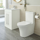 Kameo Rimless Coupled Toilet With Cistern Soft Close Seat Push Button Back To Wall