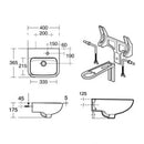 Armitage Shanks Portman 21 400mm Washbasin 2 Tap Holes S231701