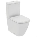 Ideal Standard i.life S Compact Close Coupled Back-to-Wall WC Bowl with Horizontal Outlet and Rimless Technology White T459701 + T473701 + E249201