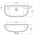 RAK Ceramics Compact 215mm Cloakroom Basin 1 Tap Hole COMSLWB1RH
