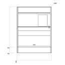 Anas Bella 596x800x448mm Floorstanding Unit With Basin White PAINT-BELLA-600FLOORCAB-GWTE + BELLA-600BASIN