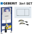 Geberit Duofix Up320 1.12m Sigma Cistern Concealed Wc Toilet Frame White Matt Coated Easy-to-clean Coated Gloss Chrome-plated Fluah Plate 111.383.00.3 + 115.883.JT.1