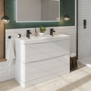 Anas Bella 1196x800x447mm Floorstanding Unit White PAINT-BELLA-1200FLOORCAB-GWTE + BELLA-1200BASIN