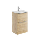 Anas Muro PLUS 2 Drawer Freestanding 500x800x335mm With Basin Unit Davos Oak MUROPLUS-2DRW500FS-DAVOS + BASIN-515-365-CER