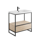 Anas Laxo  800 Floorstanding Black Frame With DrawerBox & Basin
