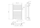 Steel Tower Rail Metro 800x500 Chrome MET800-500