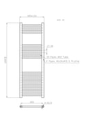 22mm Straight Towel Rail 500x1200mm Textured Grey STR512A