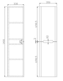 Anas Ella 350x1400x330mm Wall Mounted Tall Boy Unit Anthracite ELLA-TALLBOY-ANTHRACITE